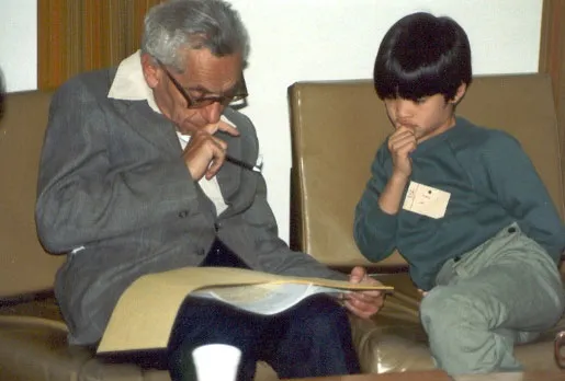 Paul Erdos (trái) và Terence Tao năm 1985