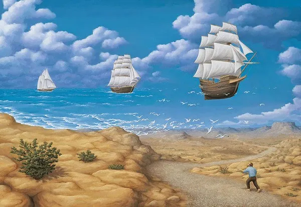 Những cánh chim hải âu "biến hình" thành cơn sóng bạc đầu.