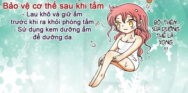 Lau khô và giữ ấm sau khi ra khỏi phòng tắm