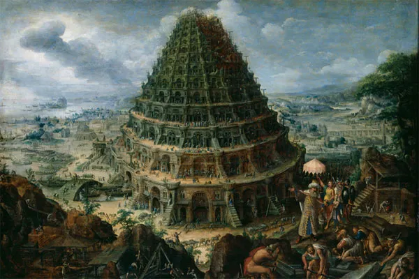 Bức vẽ mô phỏng lại truyền thuyết về tòa tháp Babel