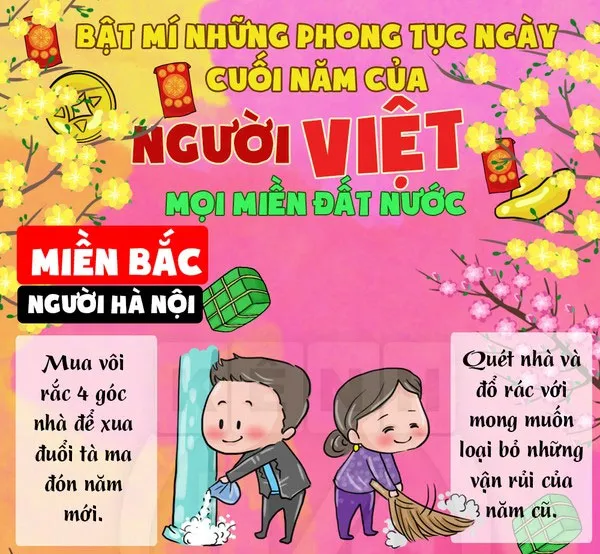 Người Hà Nội quét nhà, đổ rác với mong muốn loại bỏ những vận rủi của năm cũ