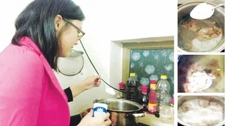 thí nghiệm với bột ninh nhừ