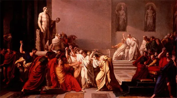 Bức vẽ Cái chết của Caesar của danh họa Vincenzo Camuccini vào năm1798