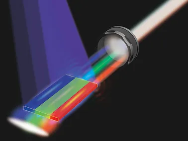 3 lớp bán dẫn tái tạo tia laser màu trắng