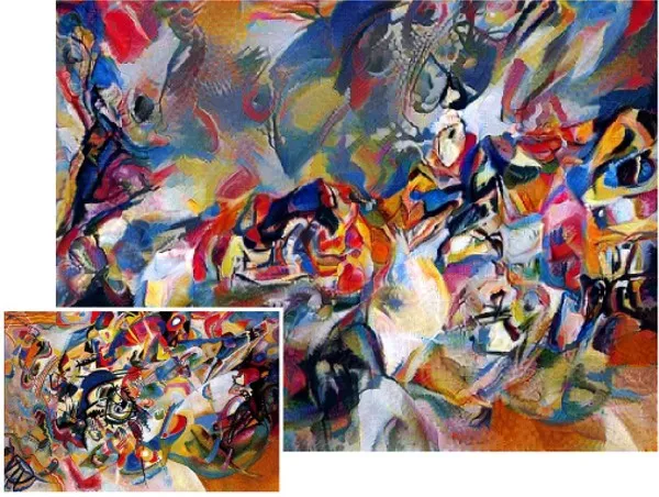 Bức Composition VII bởi Wassily Kandinsky và bức tranh mô phỏng