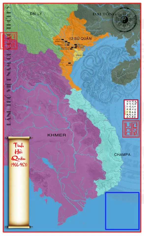 Bản đồ Việt Nam năm 966 - 967