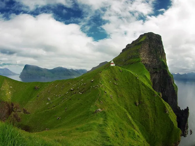 Ngọn hải đăng Kallur ở đảo Kalsoy, Faroe.