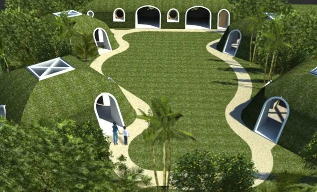 Cozy: Nhà kiểu modun mô phỏng kiểu nhà thấp bé của người Hobbit
