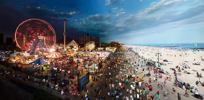 Khu vui chơi Coney Island.