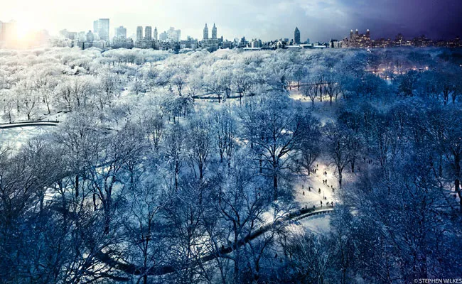 Công viên trung tâm New York vào mùa đông.