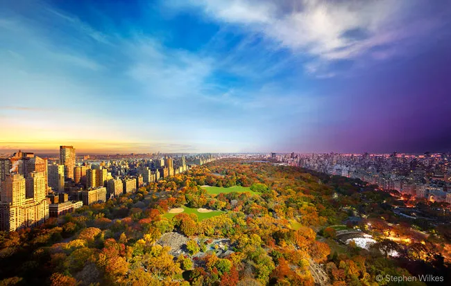 Góc nhìn công viên trung tâm New York từ phía Essex House nhìn ra.