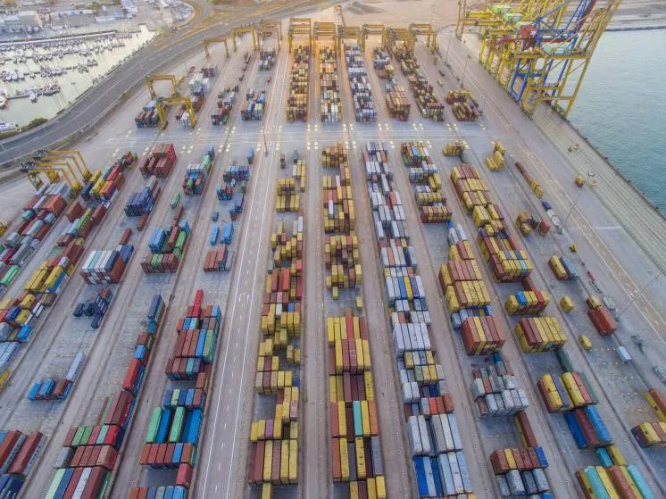 Các khối container ở một bến cảng tại Đức.