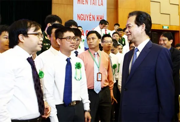 Thủ tướng gặp mặt các nhà khoa học trẻ năm 2015.