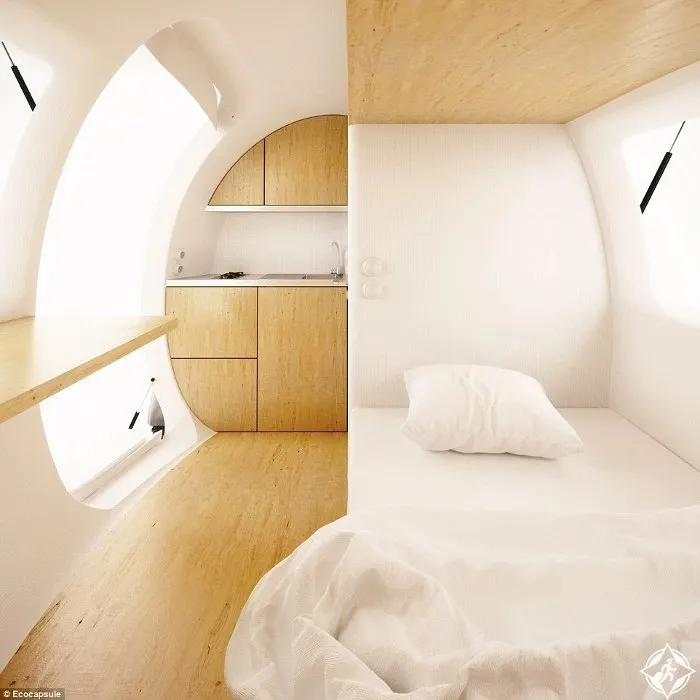 Ecocapsule có thể được dùng như một ngôi nhà tí hon đầy đủ tiện nghi.