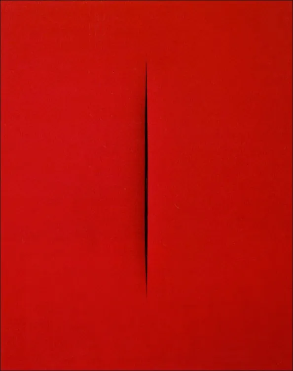 Bức tranh "Concetto Spaziale, Attesa" của danh họa Lucio Fontana, có giá 1,2 triệu USD.