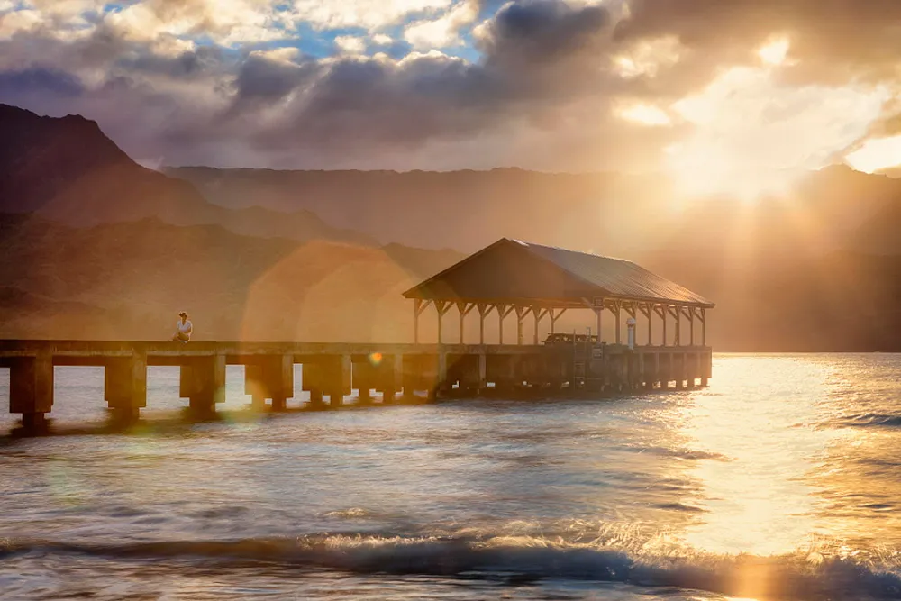 Enjoying the Sunset at Hanalei...