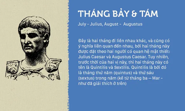 2 tháng này được đặt theo tên 2 người có quan hệ mật thiết với nhau là: Julius Caesar và Augustus Caesar.