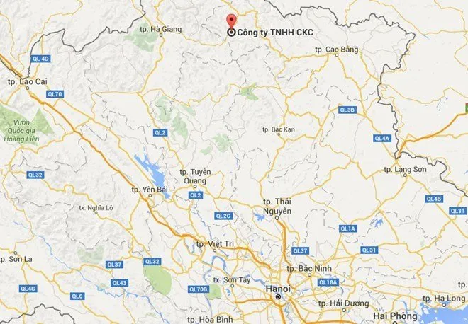 Nhà máy của Công ty CKC cách Hà Nội hơn 300km, cách TP Cao Bằng 150km.