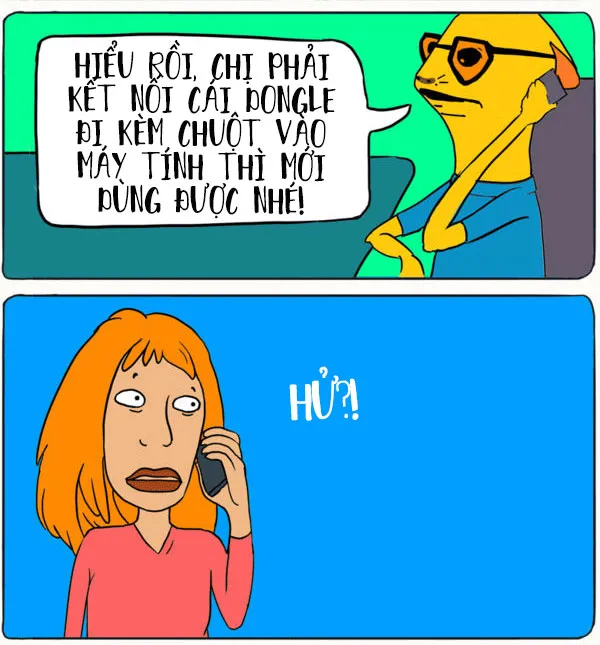 Sau một hồi giải thích, có vẻ như vị khách này đã hiểu ra vấn đề...