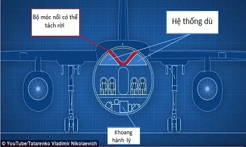 Thiết kế bên trong máy bay tự tách rời cabin.