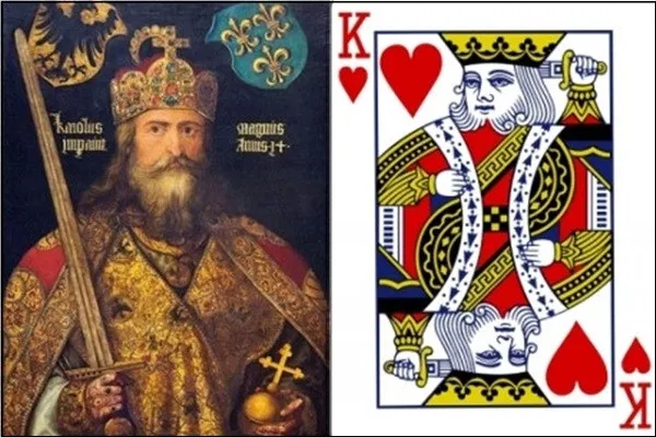 Trên quân bài K cơ là vua Charlemagne.
