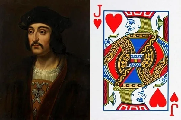 Quân bài J cơ là La Hire - tùy tùng của vua Charles VII le Victorieux.