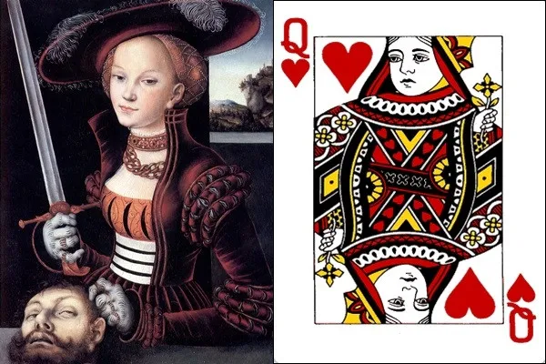 Trên lá bài Q cơ là hình ảnh của nữ hoàng Judith.