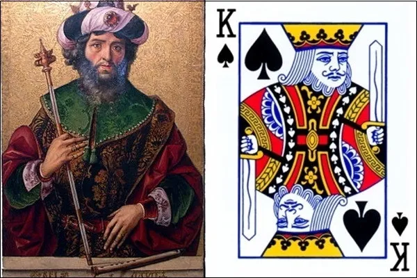 Quân bài K bích là hình ảnh của vua David.