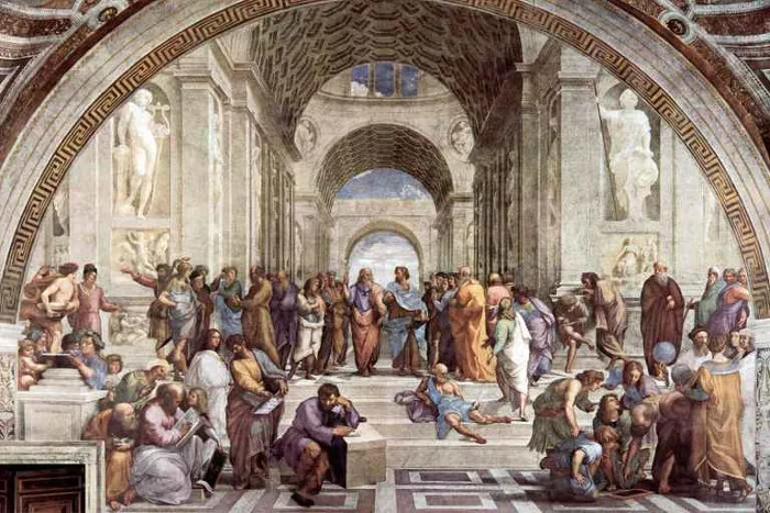 Bích họa mô tả trường học của Aristotle do họa sĩ Raphael vẽ năm 1509-1510.