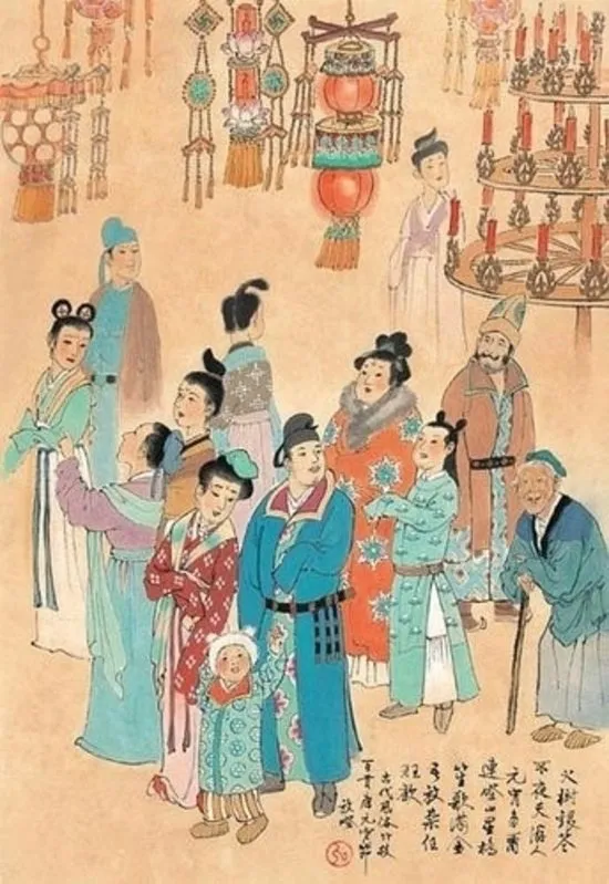 "Truyền dụ cho thần dân vào đêm đó treo đèn, khắp thành đốt pháo, nổi lửa, giống như cả thành có lửa...".