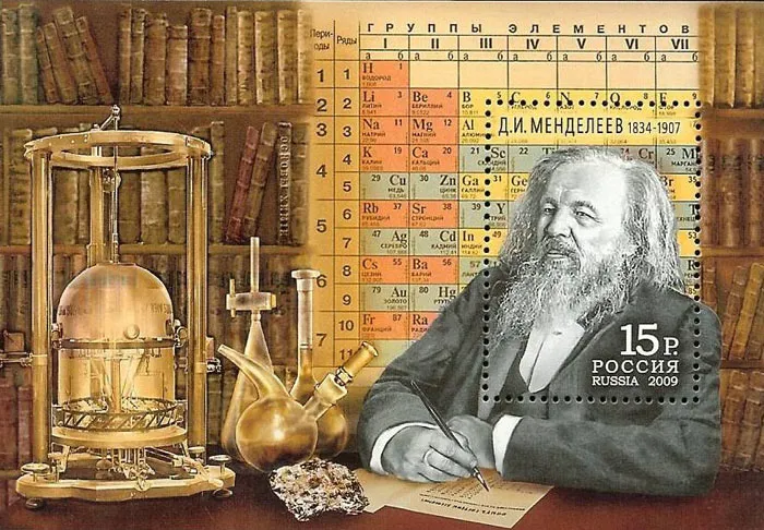 Bảng tuần hoàn các nguyên tố hóa học của Mendeleev.