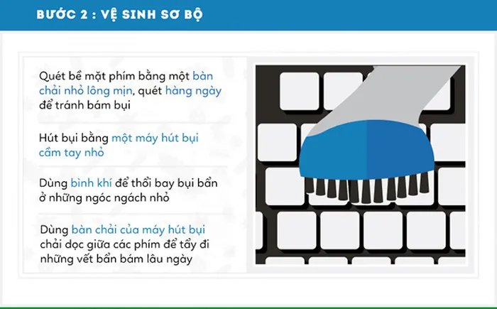 Vệ sinh sơ bộ bàn phím