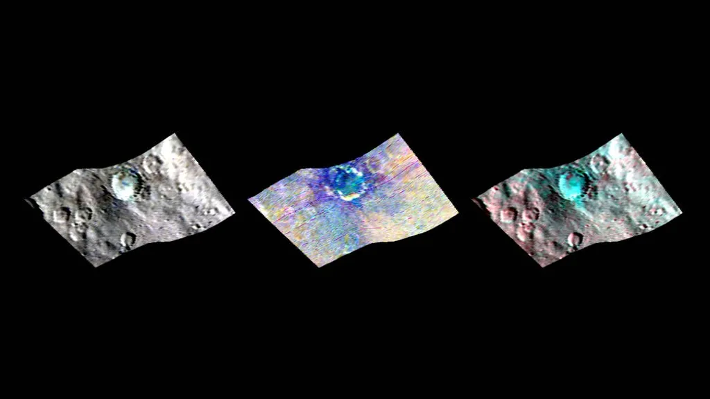 Tàu vũ trụ Dawn của NASA sử dụng bản đồ phổ lập hồng ngoại (VIR) để quan sát tiểu hành tinh Ceres.