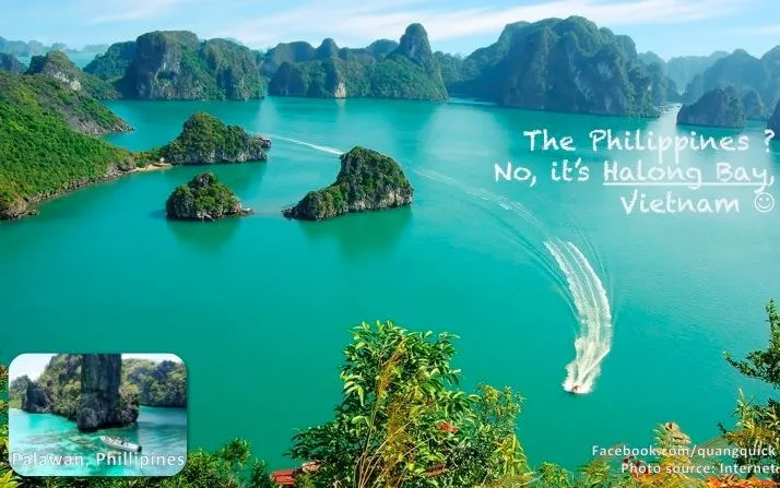 Đừng nhầm lẫn giữa vịnh Hạ Long với Palawan của Phillipines nhé!