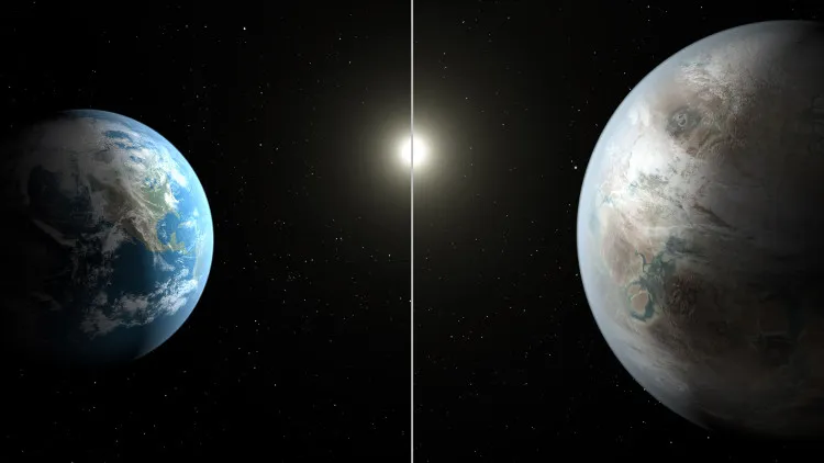 Hành tinh Kepler 452b (hình phải) được cho là "Trái đất thứ 2".