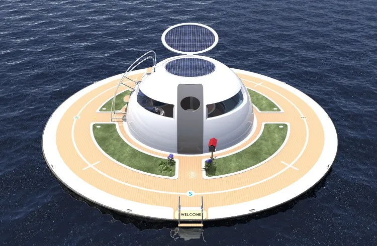 Phần nổi trên mặt nước của ngôi nhà UFO.