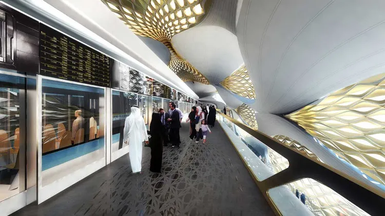 Hình ảnh đồ họa của hệ thống giao thông công cộng tại Thủ đô Riyadh.