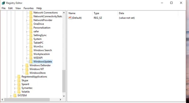 Hộp thoại Registry Editor