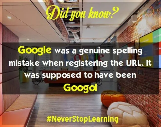6. Google thực sự là một lỗi chính tả khi đăng ký tên miền, từ gốc là Googol.