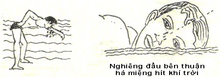 Bạn đứng dưới bể bơi sao cho mực nước ở ngang ngực.