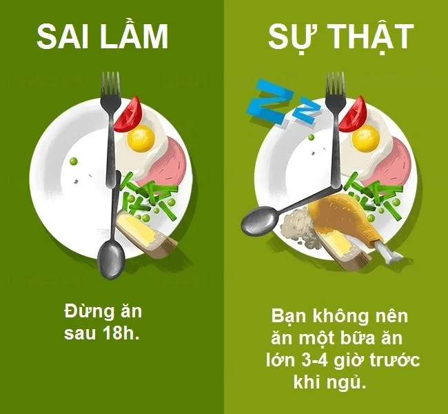 Tốt nhất là ngừng ăn khoảng 3 giờ trước khi đi ngủ với bữa ăn vừa phải.