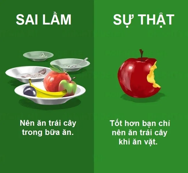 Ăn trái cây trong hoặc ngay sau bữa ăn có thể khiến dạ dày bị kích thích, gây khó tiêu, đầy hơi.