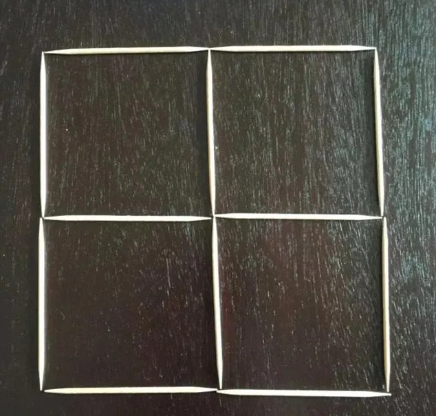 Câu đố xếp tăm kinh điển.