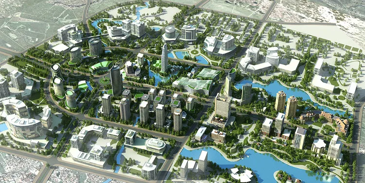 Mô hình quy hoạch Khu công nghệ cao Hòa Lạc.