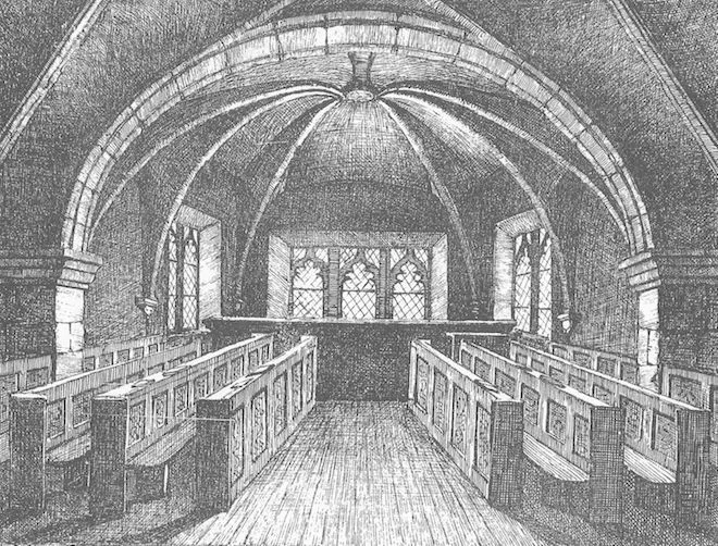 Bản vẽ năm 1868 của nhà nguyện St. Mary.