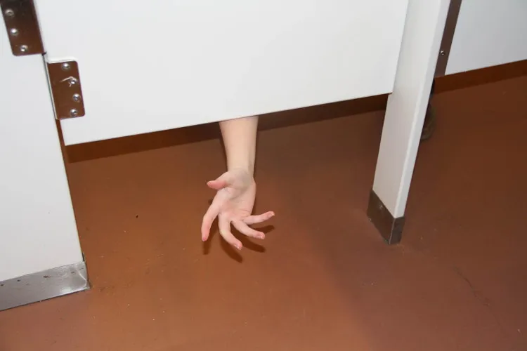 Lỡ giấy vệ sinh bên phòng bạn có hết thì cũng có người tiếp tế với thiết kế toilet hở trên và dưới như này.