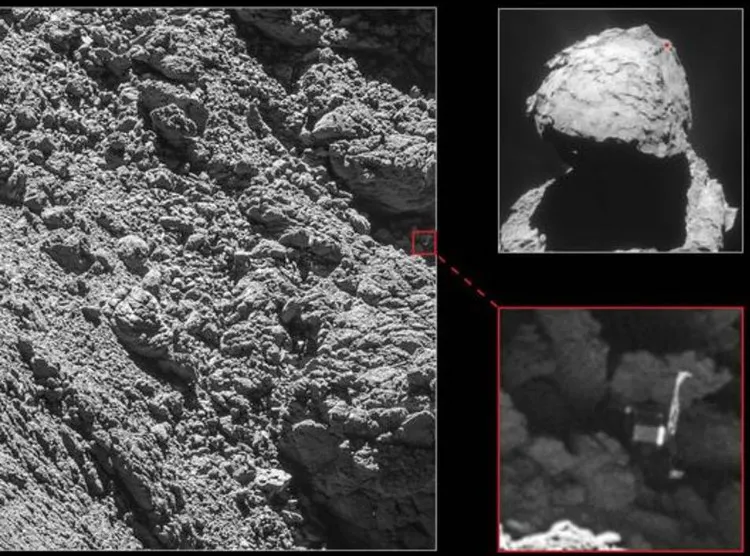 Robot thăm dò Philae mắc kẹt trong rãnh nứt trên sao chổi.