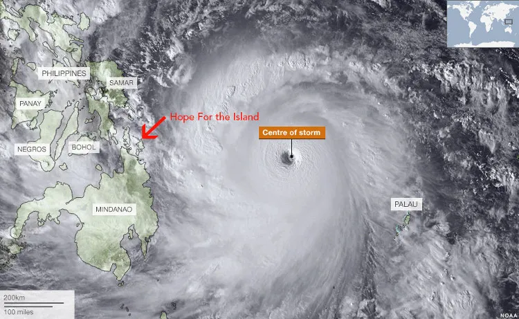 Ảnh vệ tinh của siêu bão Haiyan.