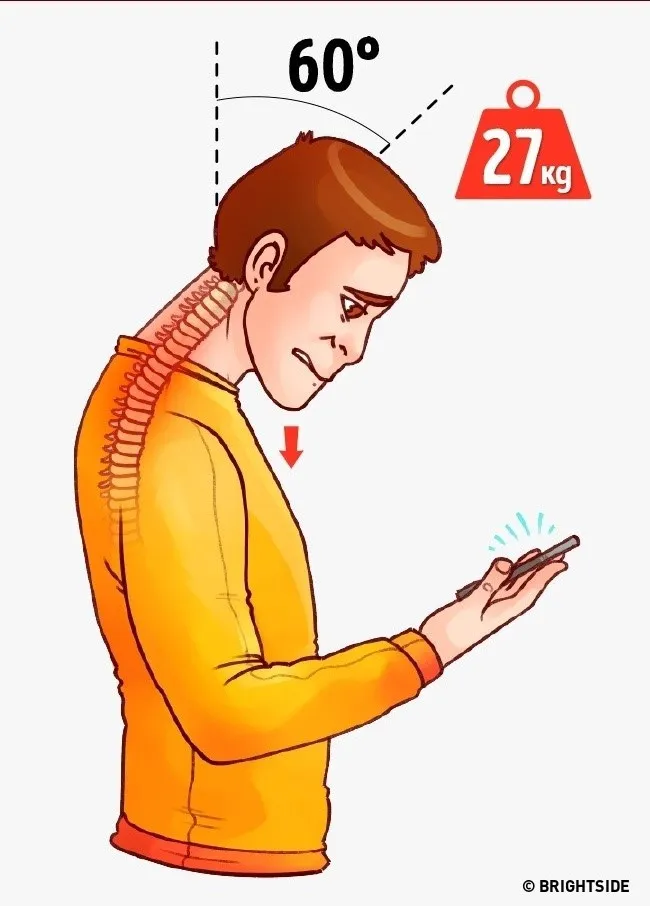 Các nhà khoa học cũng cho biết sự căng thẳng ở cổ và cột sống có thể làm giảm năng suất lao động