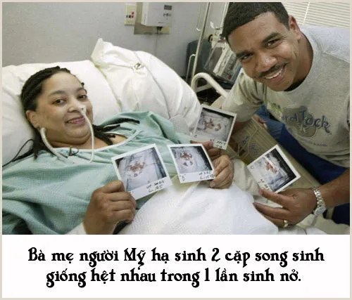 Mẹ sinh 2 cặp song sinh giống hệt nhau